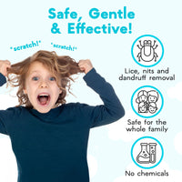 Adamson Lice Comb Duo - Stainless Steel Lice Comb for Kids x 2 - Effective Nit Comb - Lice Combs for Thick Hair - Durable and Easy to Clean - Red and Blue Set