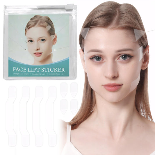 Katslyn 48 PCS Face Lift Tape Invisible Set,Neck Lift Tape, Invisible Face Lift Patches for Skin Tightening, Makeup Tools (String*8, Patches*40)