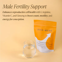 Zita West Vitaseed Pro – Male Fertility Supplement Powder with Antioxidants & Amino Acids – Supports Reproductive Cell Count, Motility & Energy - 30 Servings (1 Month Supply)