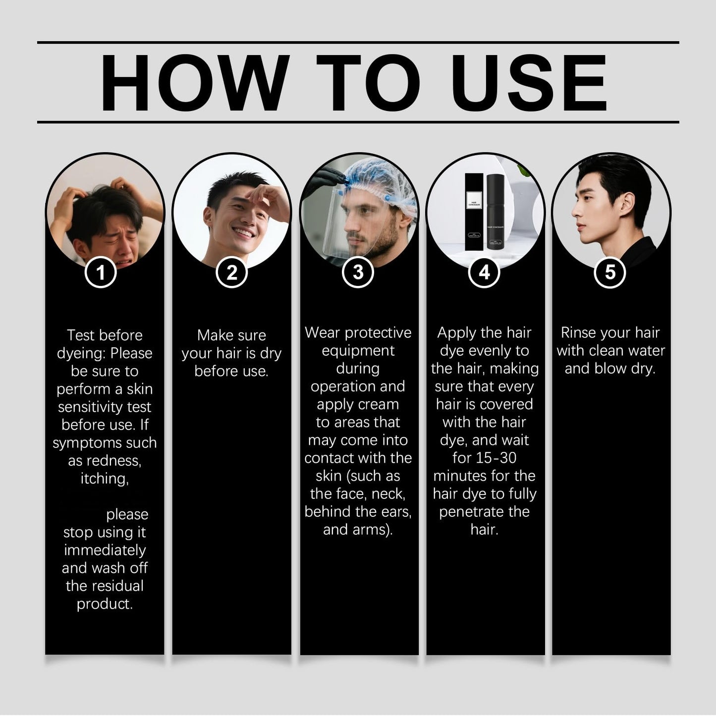 ShunJian 50ml Hair Concealer Cream,Hair Concealer,Ha/ir Dye Stick,Root Cover Up Stick,Root Con/cealer,Enhance Hairline,Natural Volumized Look,Suitable for Women and Men,Long-Lasting and Styling(Dark brown)