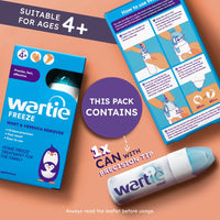 Wartie Freeze Wart and Verruca Remover, Safe For Adults and Children Aged 4+, Fast Acting Wart and Verruca Treatment For Hands and Feet, Contains 15 Applications, White, 50 ml (Pack of 1)