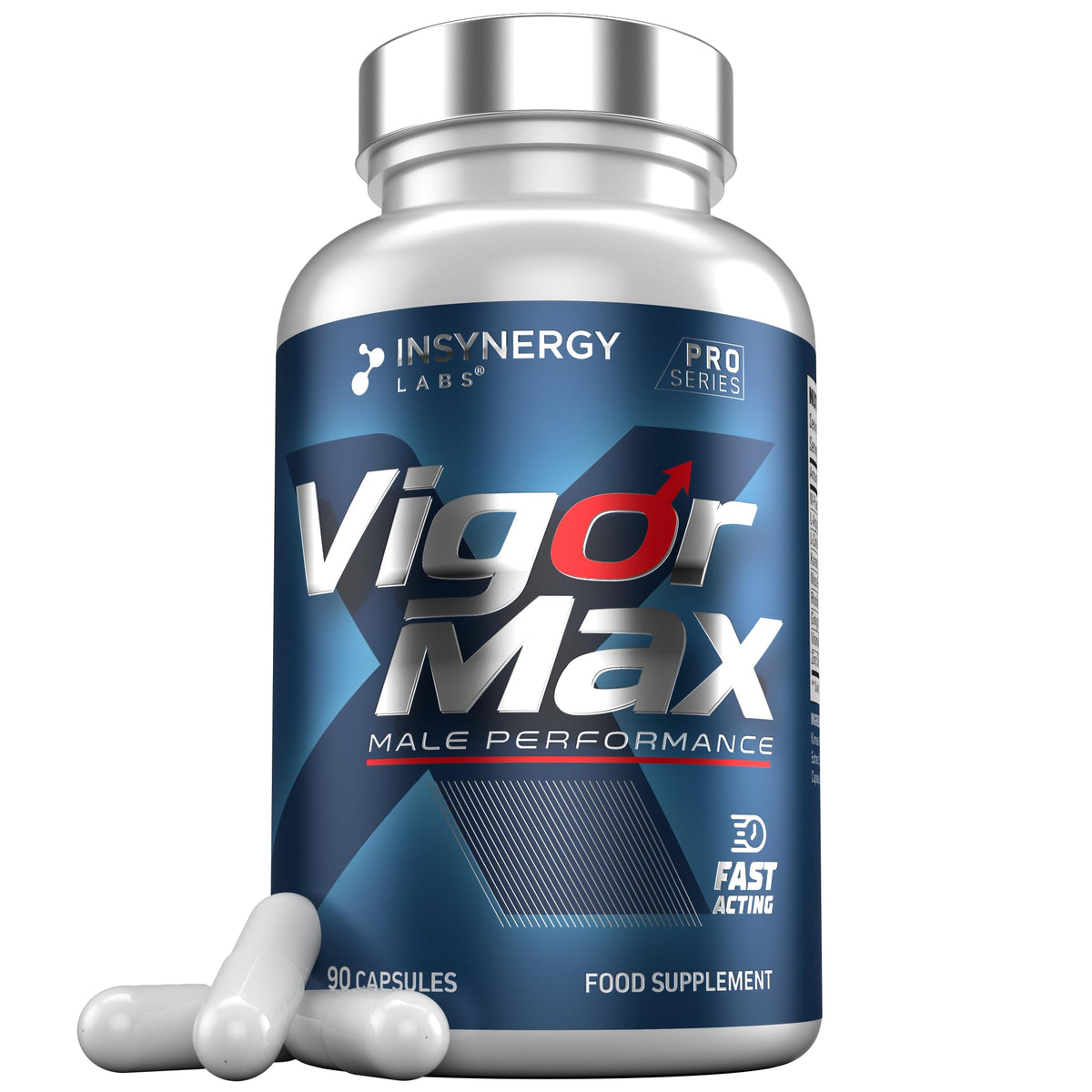 Insynergy Labs VigorMax Male Performance Supplement Extra Strong Fast Effect for Men - Energy, Stamina, 90 Ginseng Tablets