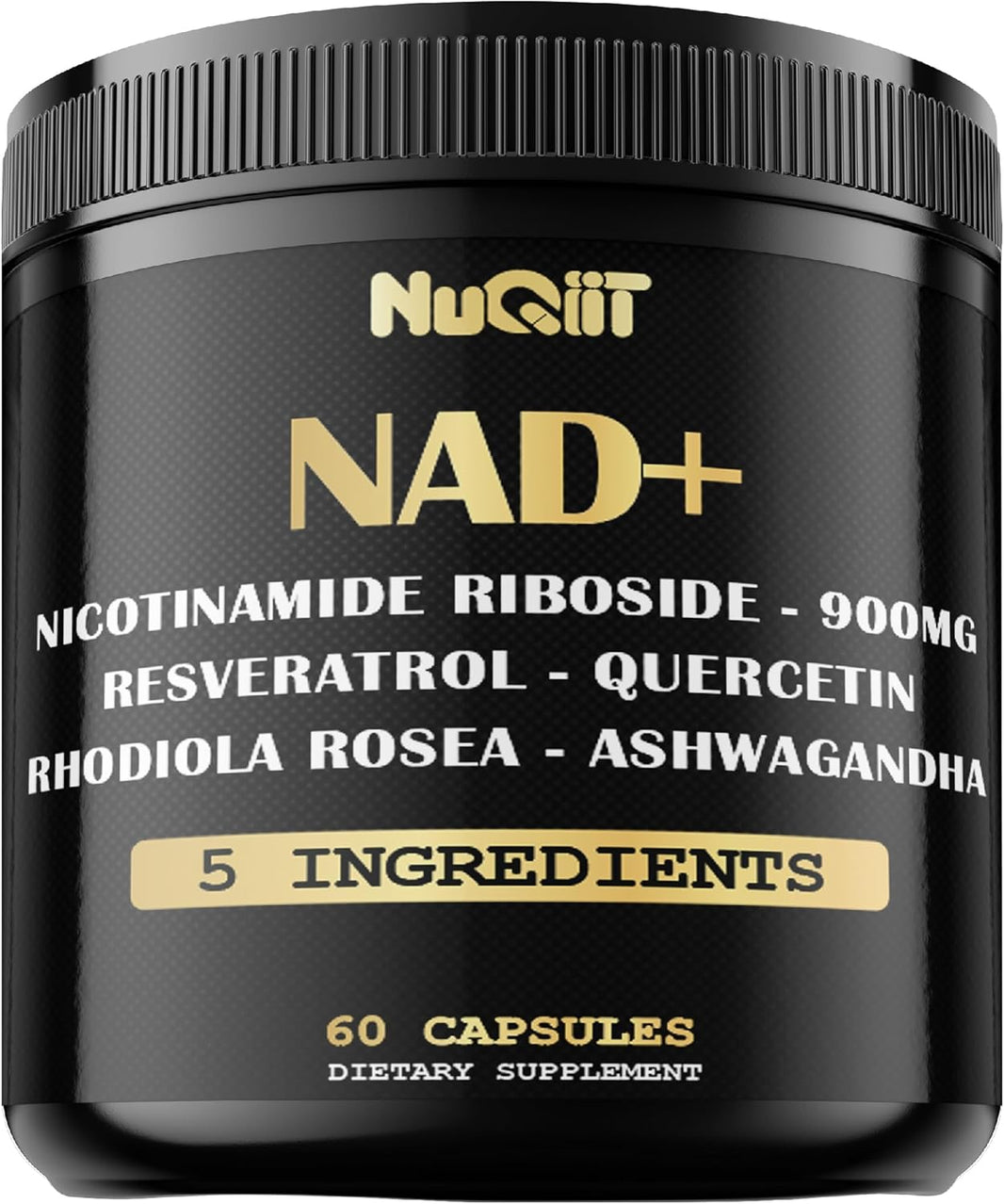 NAD+ Supplement with Nicotinamide Riboside 900mg, Resveratrol, Quercetin, Turmeric, Rhodiola Rosea - Cellular Energy & Repair, Vitality, Healthy Aging - 60 Count