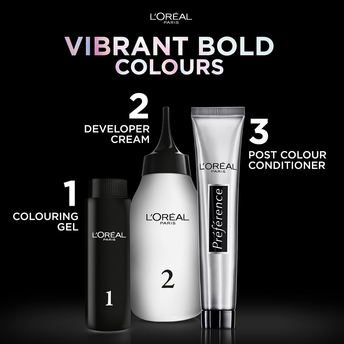 L'Oreal Paris L'Oréal Paris Permanent Hair Colour, Long-Lasting Shine and Intense Colour, For up to 8 Weeks, Preference Vivids (Colorista), Blue Black 1.102, x1 pack