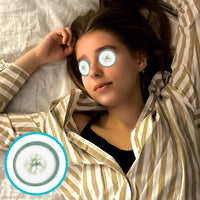 LALAFINA 100pcs Spa Cooling Eye Pads Cucumber Print Eye Patches Eyelash Pad Disposable Vegetable Eye Patches Non- woven Eye Masks Paper for Home Travel Salon
