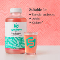 Symprove Strawberry & Raspberry 1 Week Pack Daily Essential Gut Health Supplement, Probiotic Drink with Live Bacteria, Vegan - 1x500ml