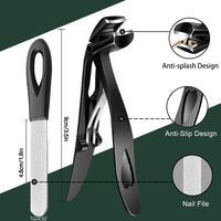 yenlk Angled Head Nail Clippers for Thick Nails, Ergonomic Toenail Clipper, Premium Steel Nail Cutter Trimmer with Catcher for Seniors/Pregnant Women, Less Bending More Comfort