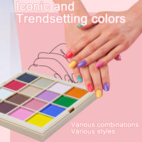 MKNZOME 16 Colours Nail Pigment Powder, Chrome Nail Powder【2024 Upgrade】Yellow Pink White Nail Art Palette for Nail Design, Nail Art Body and Crafts Salon Home Use