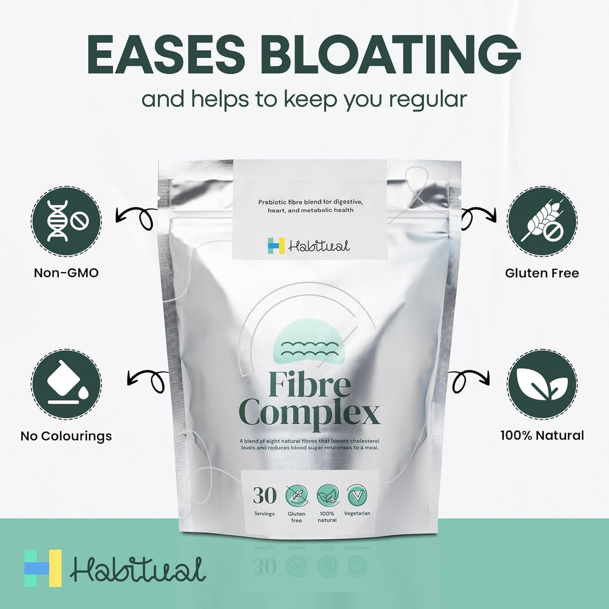 Habitual HABITUAL Fibre Complex Prebiotic Powder 300g, 8 Plant Fibres with PHGG