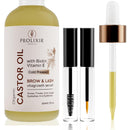 Organic Castor Oil with Biotin & Vitamin E Serum for Eyebrows, Eyelashes, Hair, Nails & Skin - Revitalises Hair & Scalp, Thicker Brows and Lashes, Stronger Nails, Softer Skin.
