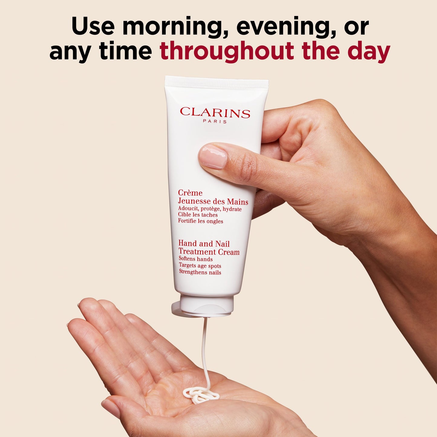 CLARINS Clarins Hand & Nail Treatment Cream 100ml | Nourishing Moisturiser for Dry Hands & Strengthening Nails | Anti Aging | Non Greasy