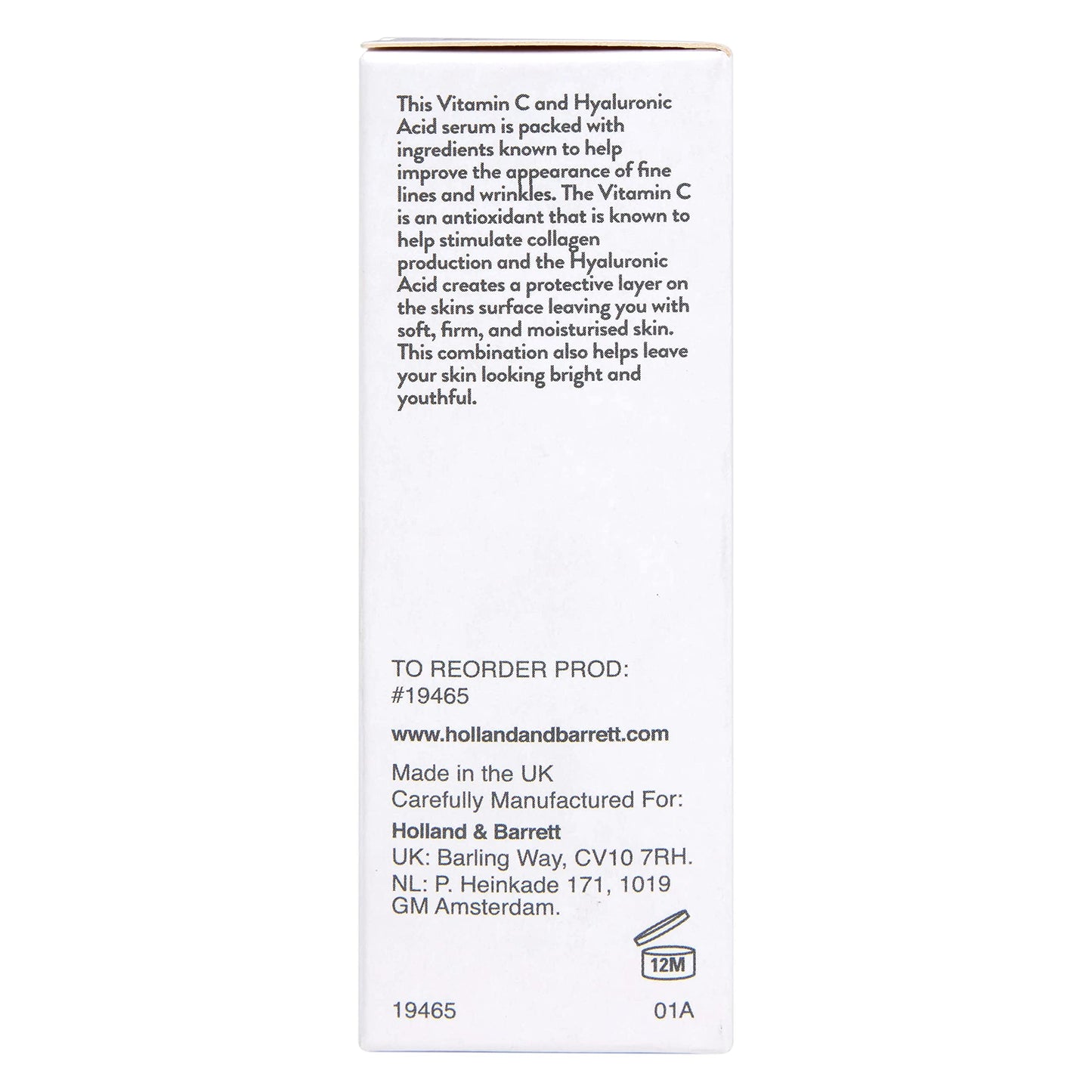 Holland & Barrett Vitamin C + Hyaluronic Acid Serum 30ml