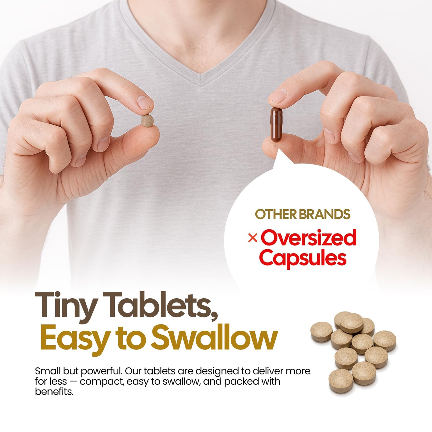 tinytablets.co Lions Mane 4500mg Supplement with Black Pepper Powder | 180 Tablets | Womens and Mens Supplements | UK-Made Lions Mane Supplement for Stress Relief | Science-Backed and Tested Lions Mane Capsules