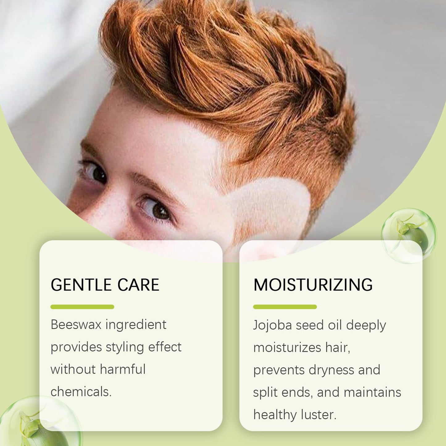 Kids Hair Gel - Styling Gel for Kids All Natural - Baby Hair Gel - Medium Strong Hold - Gentle Hold & Fun Hair Styles - Moisturizing - Fruit Fragrance - 100g/3.53oz