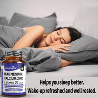 NUTRABYTES Nutrabytes Magnesium, Calcium, Zinc & Vitamin D3 Supplement, 180 Vegan Capsules | Vitamins & Minerals for Immune Support | Complex for Energy, Bones, Teeth & Muscles | 6 Month Supply | UK Made