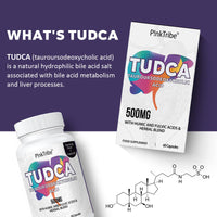 P!nkTribe TUDCA 500 mg, Tauroursodeoxycholic Acid with Humic and Fulvic Acids, Beet Root and Additional Botanicals, Bile Salt Supplement for Liver and Digestive Support, 60 Capsules