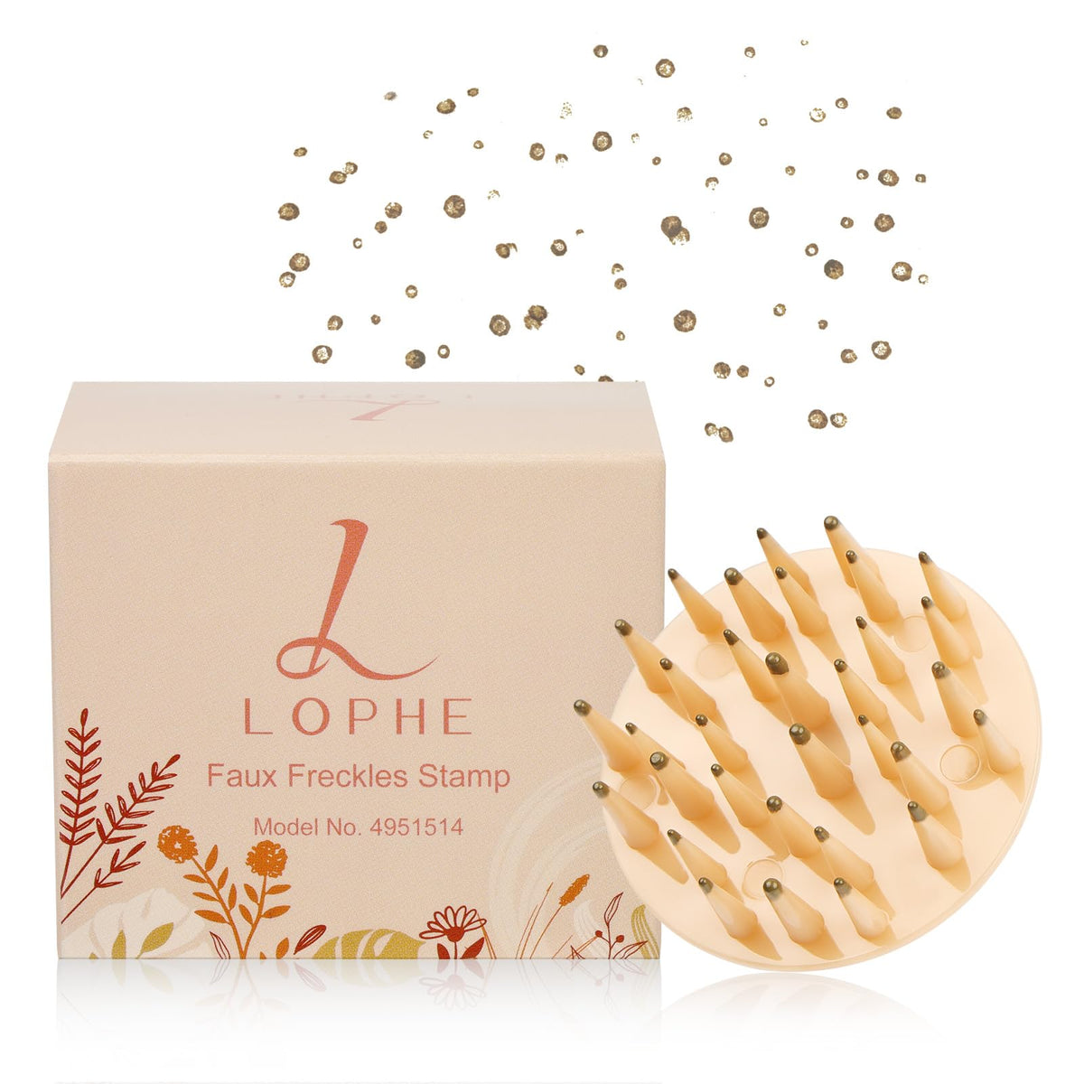 LOPHE Liquid Freckle Pen, Waterproof Freckle Stamp for Natural Sun-Kissed Makeup Natural Lifelike Freckle Makeup Pen Upgrade Fake Freckles Air Cushion Stamp for All Skin Tones（Light brown）