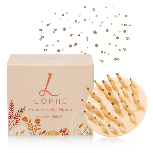 LOPHE Liquid Freckle Pen, Waterproof Freckle Stamp for Natural Sun-Kissed Makeup Natural Lifelike Freckle Makeup Pen Upgrade Fake Freckles Air Cushion Stamp for All Skin Tones（Light brown）