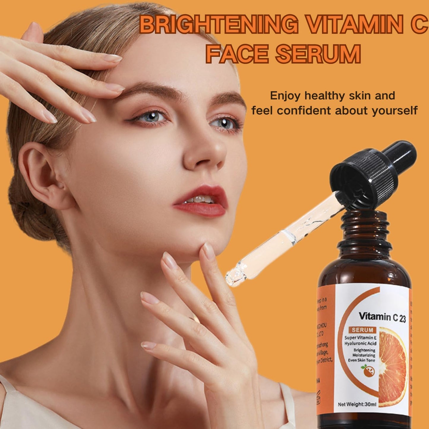 TBeautfave 3PCS Vitamin C Serum for Face - 23% Vitamin C Face Serum with Hyaluronic Acid & Vitamin E – Anti-Aging & Brightening Serum for Anti-Wrinkle, Hydrating, Dark Spot Correcting, Korean Skincare