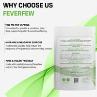 Bodygenix Feverfew 1000mg Capsules - Headaches Relief Joints Health Anti Inflammatory Natural Supplement - 120 Capsules 4 Month Supply