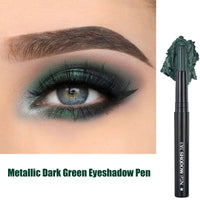 Dark Green Eyeshadow Stick, Gothic Smokey Color Eye Shadow Pencil, Balck Metallic Glitter Eyeshadows Crayon, Creamy Pearlescent Highlight Pen, Smooth Eyeliner Gifts for Women