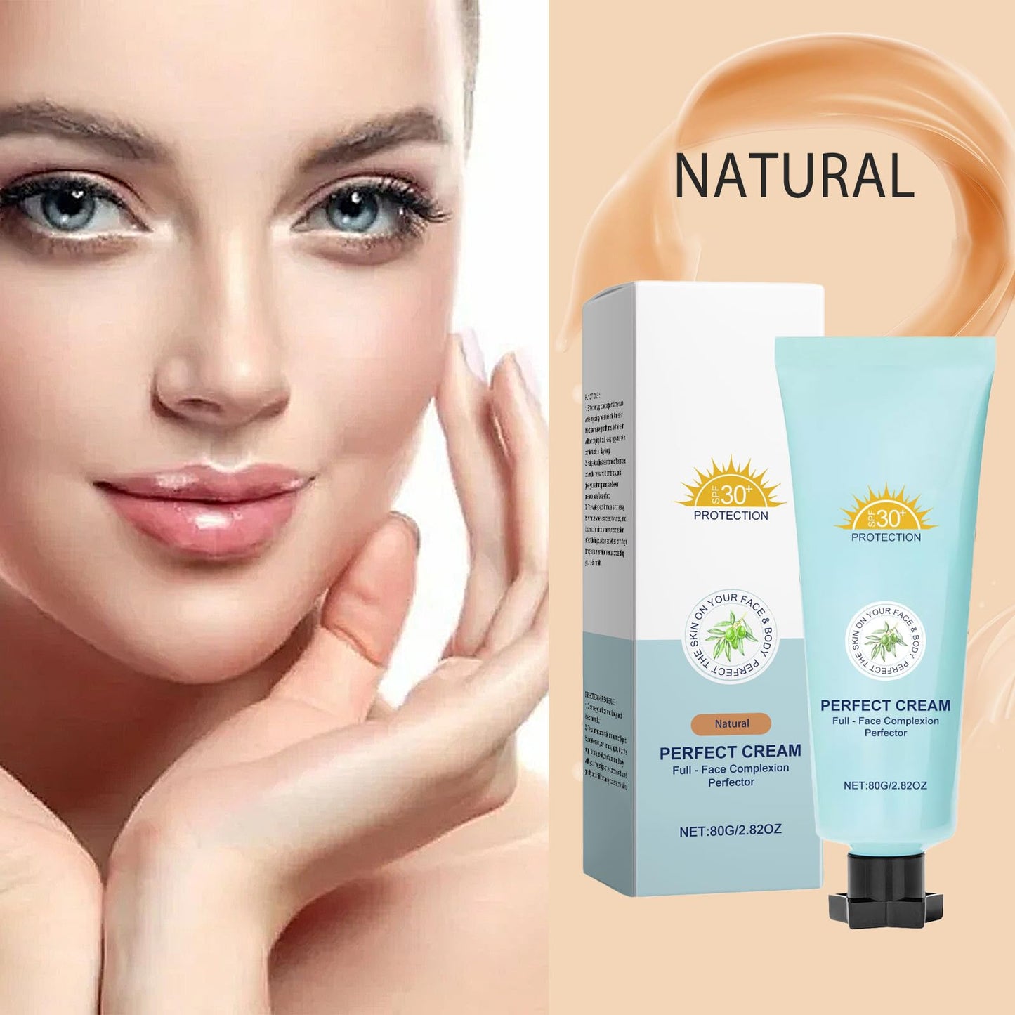 SHEBEEDO Natural Hydrating Camo Concealer, SPF 30 All Over Complexion Perfector, Body Coverage Perfector, Lightweight and Waterproof Foundation Full Coverage,Concealer for Mature Skin (Natural)