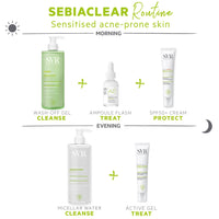 SVR SEBIACLEAR Ampoule Flash 15% Azelaic Acid Serum, Retexturises Acne-prone, Oily, Combination Skin. 8% Omega Ceramides + 5% Niacinamide, 30ml