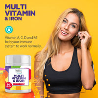 Club Vits Multivitamin & Iron (180) 2 x 90 Easy to Swallow Tablets (180) with Vitamins A,B,D,C,E and Minerals, One a Day, Support for Immune System,
