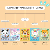 7th Heaven Tiger Face Mask Gift Set (4 Kids Face Masks). Hydrating for Sensitive Skin, Childrens Age 8+, Cruelty Free Sheet Masks - Genuine 7th Heaven Face Masks Skincare