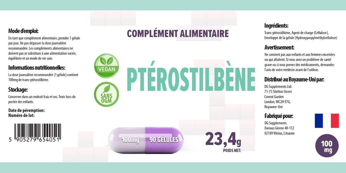 Hepatica Pterostilbene | 100mg | High-Strength Single Ingredient | 90 Vegan Capsules | 3-Month Supply | GMP & 3rd Party Lab Tested
