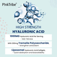 P!nkTribe Liposomal Hyaluronic Acid Supplement - 1200mg Per Serving, High-Potency Hyaluronic Acid Capsules, Supports Skin & Joints, 60 Softgels (Pack of 4)
