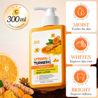 Turmeric & Vitamin C Body Lotion - Multi-Purpose Body Lotion - Turmeric,Vitamin C with Retinol Cream - Large-Capacity Body Moisturizer for Dry Skin - Remove Dark Spots,Smooth,Bright Skin 300ml