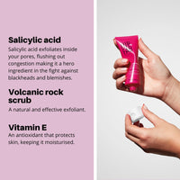 Nip+Fab Nip + Fab Salicylic Acid Fix Scrub for Face with Vitamin E and Volcanic Rock Exfoliating Facial Cleanser Exfoliant for Pores and Oil Control, 75 ml