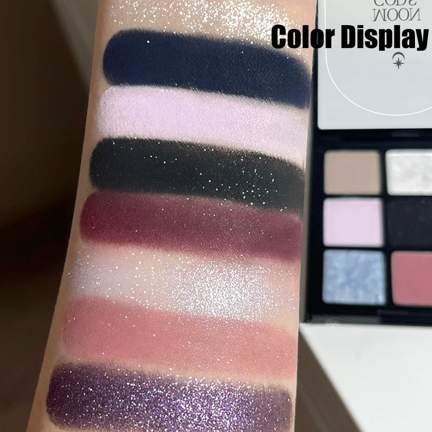 LYNTYAOU Black Gray Blue Silver Smoky Eyeshadow Palettes set, Matte Goth Eye Shadow Shimmer Palette, Neutral Purple Make-Up Palettes for Women Glitter Make up Set, Festival Eyeshadows 9 Colour Highly Pigmented