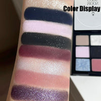 LYNTYAOU Black Gray Blue Silver Smoky Eyeshadow Palettes set, Matte Goth Eye Shadow Shimmer Palette, Neutral Purple Make-Up Palettes for Women Glitter Make up Set, Festival Eyeshadows 9 Colour Highly Pigmented