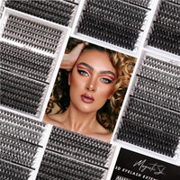 Magnetic SL Volume Individual-Eyelashes 320PCS DIY Lash Extension Kit 12-20mm MIX Fluffy False Eyelashes with Bond and Seal, Applicator, Look Like Eyelashes Extension at Home(30D+40D+80D+100D)
