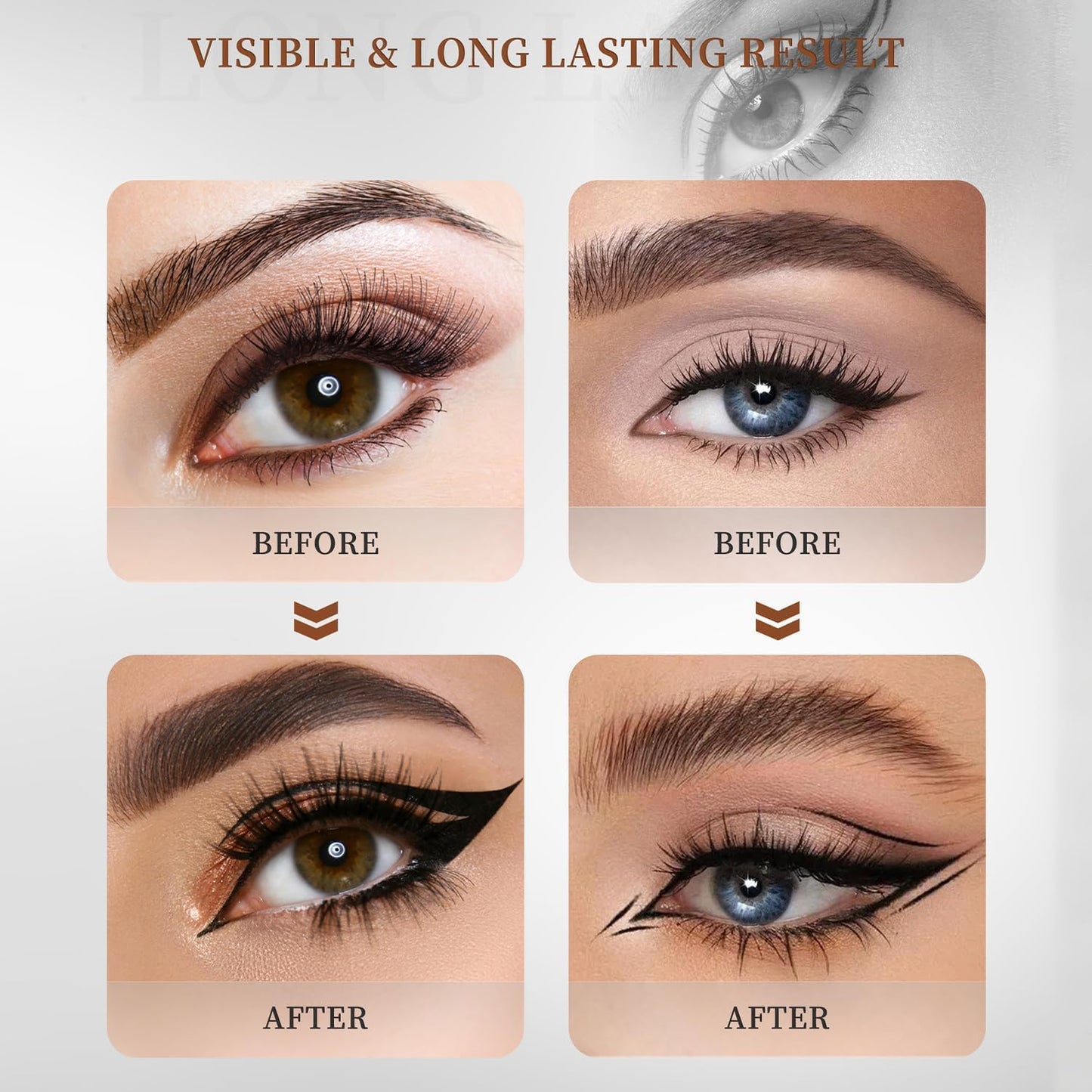 L0famy 2 In 1 Eyebrow Pencil, Double Headed Eyebrows Pen With 4-Fork-Tip & Precise Brush-Tip, Long-lasting & Waterproof Eyebrow Pencil And Eyeliner