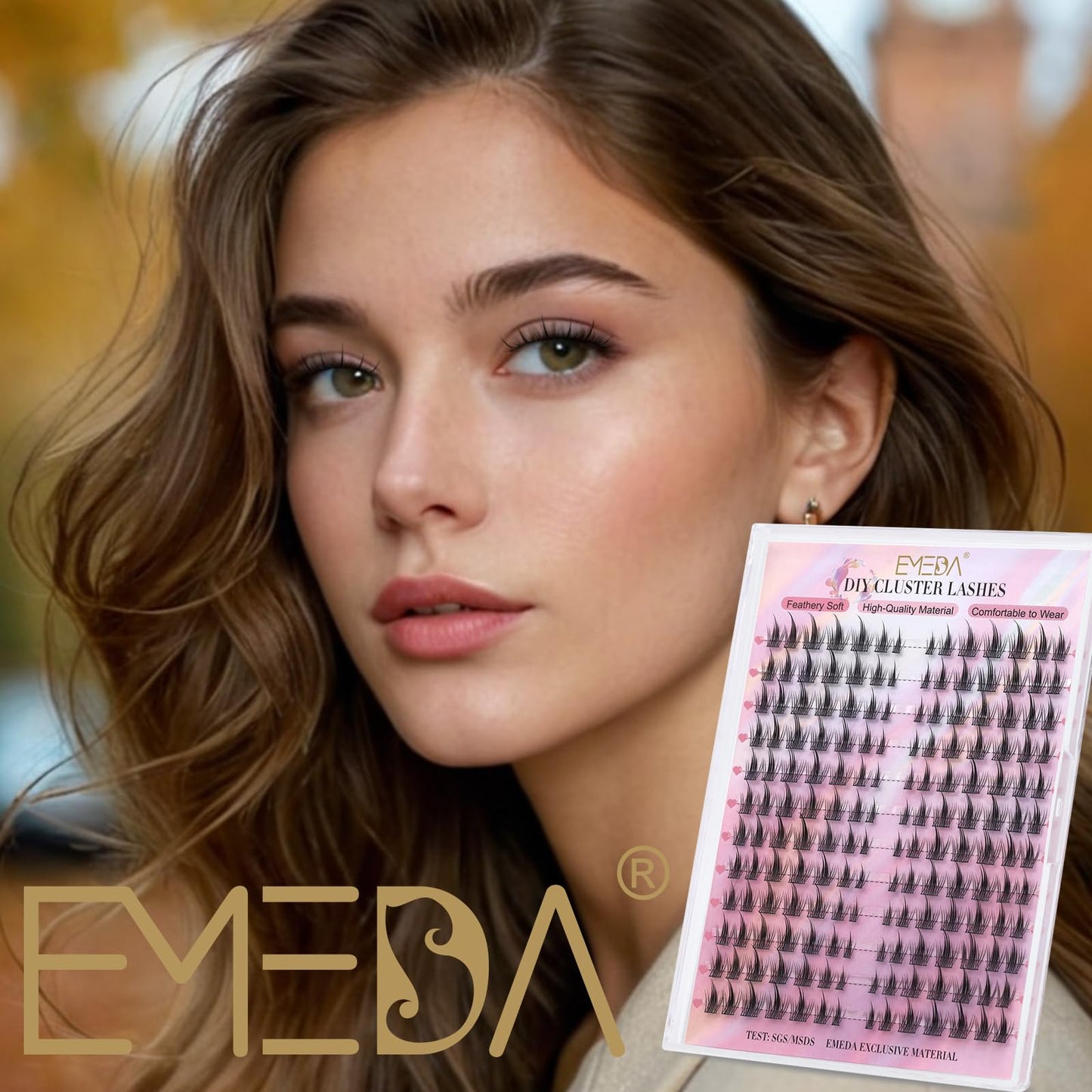 EMEDA Manga Lash Clusters Kit, Individual Lashes Wispy & Natural Cluster Lashes with Bond and Seal Tweezers, Soft Thin Band Anime False Eyelashes 10mm - 13mm Mix (flower)