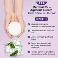 TriOn Pharma Aqueous Cream with Menthol 2% - 500g | Cooling Emollient for Softening & Soothing Skin | External Skin Cleansing Agent