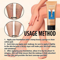 Oumun Colour Corrector Concealer,Leg Makeup Waterproof No Transfer,Leg Makeup Lotion,Leg Vein Cover up Makeup,Leg and Body Scar Cover up Makeup,Concealer Full Coverage,Makeup Concealer,Light Concealer,02#
