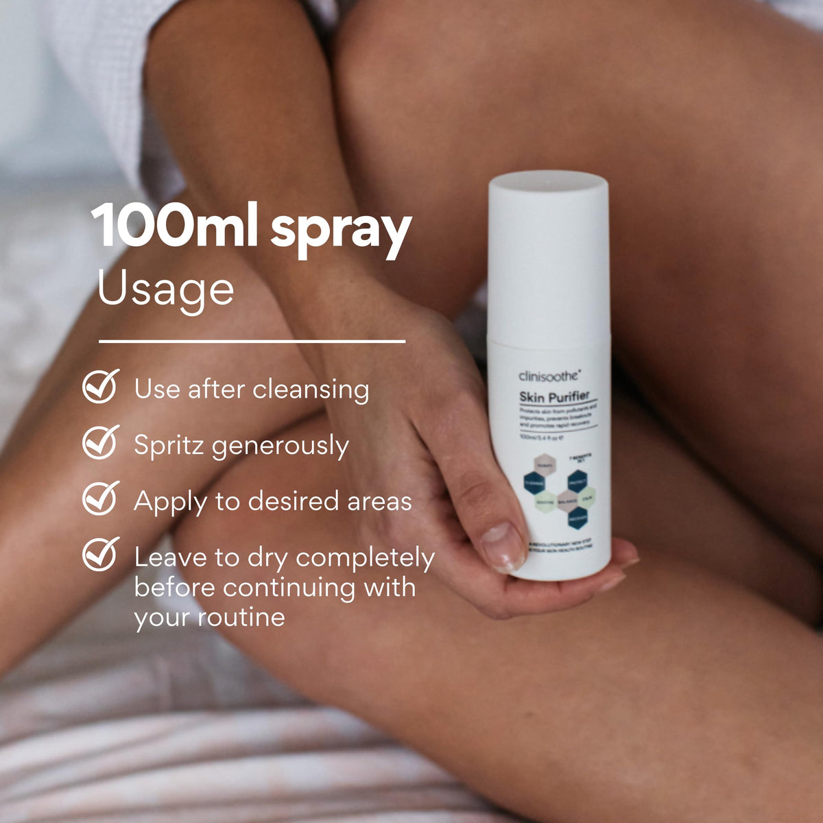 Clinisoothe Skin Purifier 100ml HOCI Spray- Hypochlorous Acid Spray Face Mist - Defends Daily Against Pollutants & Impurities-Supports Blemish Prone, Sensitive Skin Care