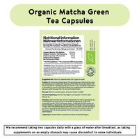 The Pretty Smart Food Co Green Tea Extract Capsules - Organic Matcha Green Tea Tablets - Boosted with Turmeric, Acerola Cherry & Black Pepper - 1360MG Complex - Green Tea Supplement - 60 Capsules - UK Made