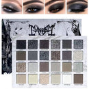 Katiluxiya 24Colors Black Grey Smokey Eyeshadow Palette, Matte Smoky Eye Shadow Palette, Shimmer High Pigmented Basic Black White Gray Shade Eye Black Makeup for Halloween