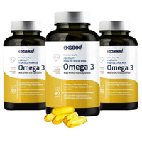 ExSeed Health - Male Fertility Supplements - Omega 3-3 Month Supply (x3 Bottles) - 90 Capsules per Bottle - Effective Doses - Fish Oils for Men - Supports Healthy Conception & Overall Health