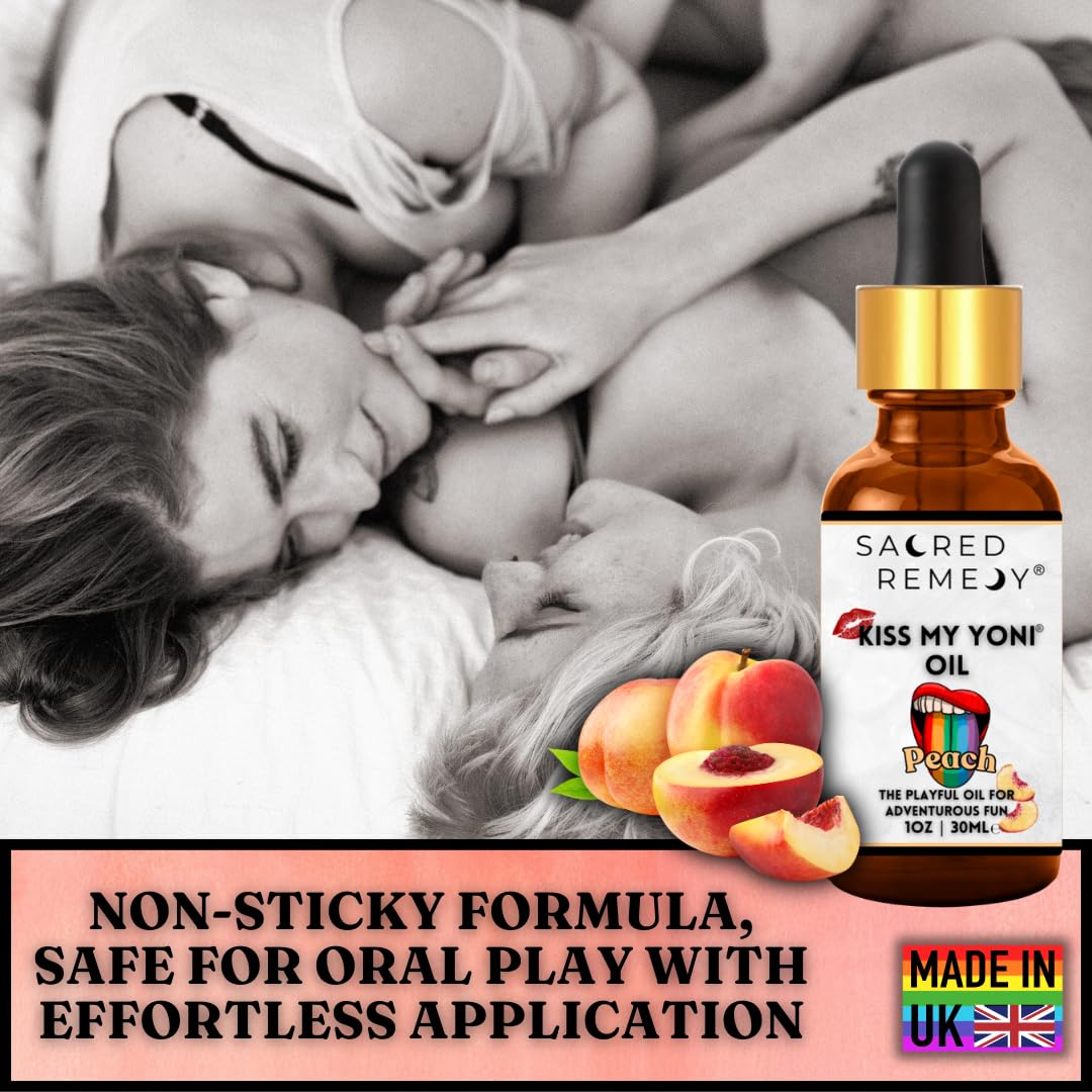 Kiss My Yoni Oil Peach Premium Body Lotion Rub. Non-Sticky, 30ml, Massage Oil. Vegan, Natural, Organic, Non-Toxic.