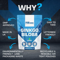 Vegan Ginkgo Biloba 360 Tablets | 6000mg Supplements for Memory & Cognitive Functions | Pure Source Nutrition