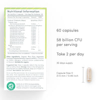 vP Vitality Pro Probiotic Culture® 58 Billion CFU - UK’s First Genuine Third-Party Tested, 14 Strains, 60 Capsules, 30 Day Supply – GMP Manufacturing, Digestive & Gut Health