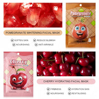 SinceReal Face Masks Skincare, 7 Sheet Fruit Face Mask Hydrating and Smoothing, Improve Dullness & Brighten, Face-Mask for Teenage Girls for All Skin Types