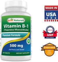 Best Naturals Vitamin B1 as Thiamine Mononitrate 500 mg 120 Tablets (120 Count (Pack of 2))