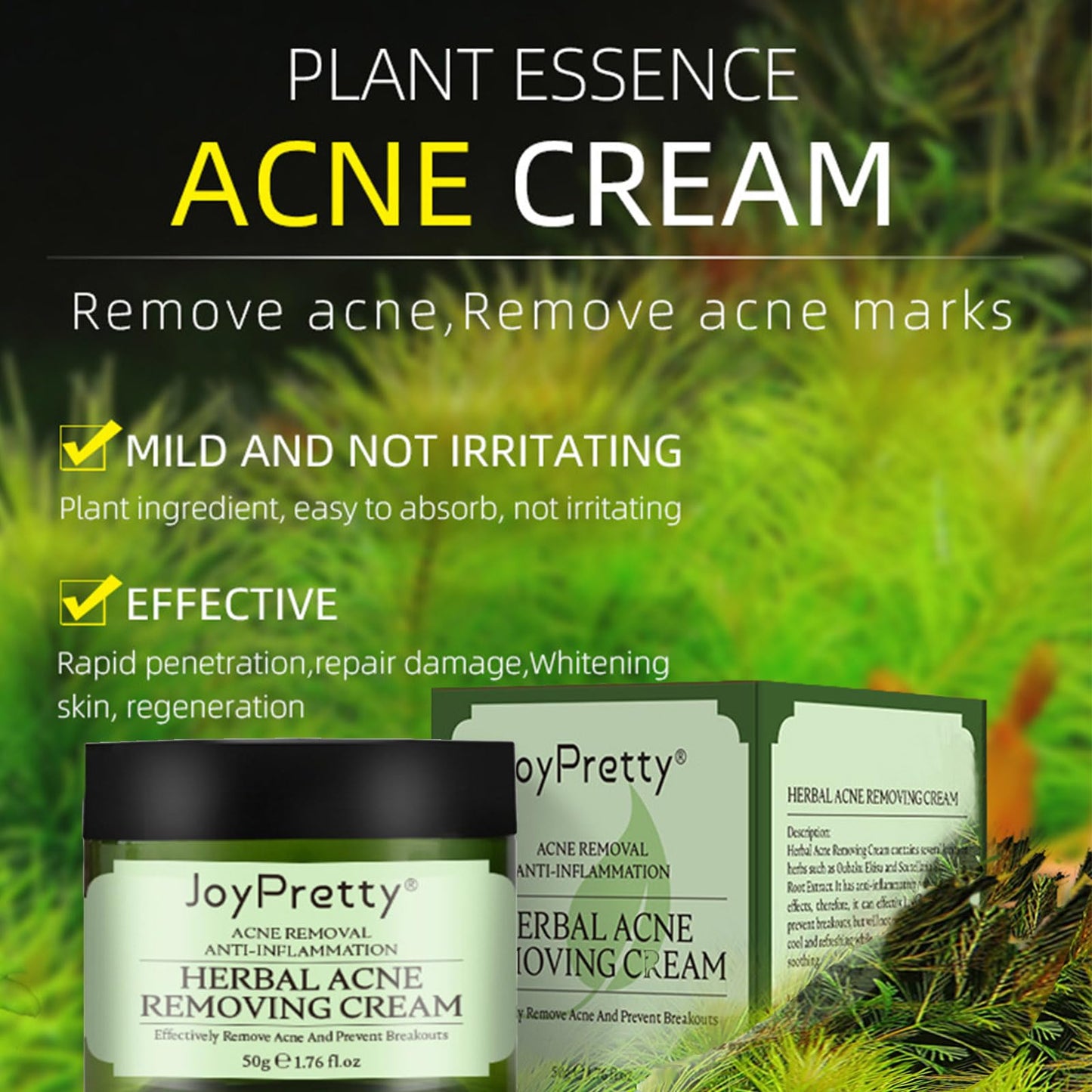 QEUTKEZS Herbal Acne Removing Cream,Professionally Remove Acne Marks,Gently Moisturize,Refreshing & Not Greasy,Improving Sensitive Skin Prone to Acne,Acne Scar Cream & Pimple Remover For All Skin Types